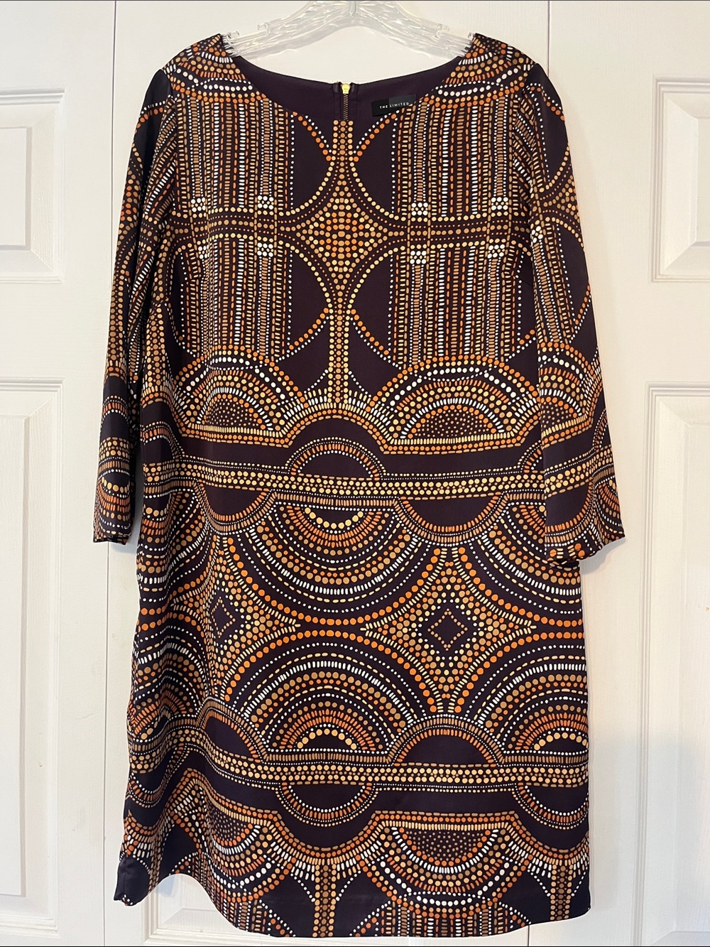 The Limited Women’s Black & Orange Geometric Print Shift Dress